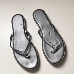 Italian Shoemakers Women's Silver  and Glitter Strap Women's Sandals Sz 8